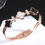 Rose Gold-Plated Stainless Steel Bangle-Style Bracelet